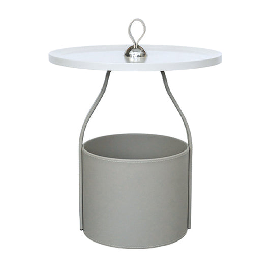 Mesa de esquina de pedestal de mediados de siglo bandeja de bandeja superior de la parte superior del lado con almacenamiento