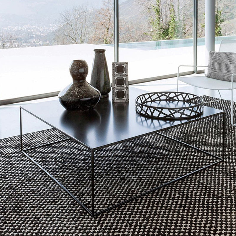 Table basse à base de cadre Table de cocktail carrée extensible en métal