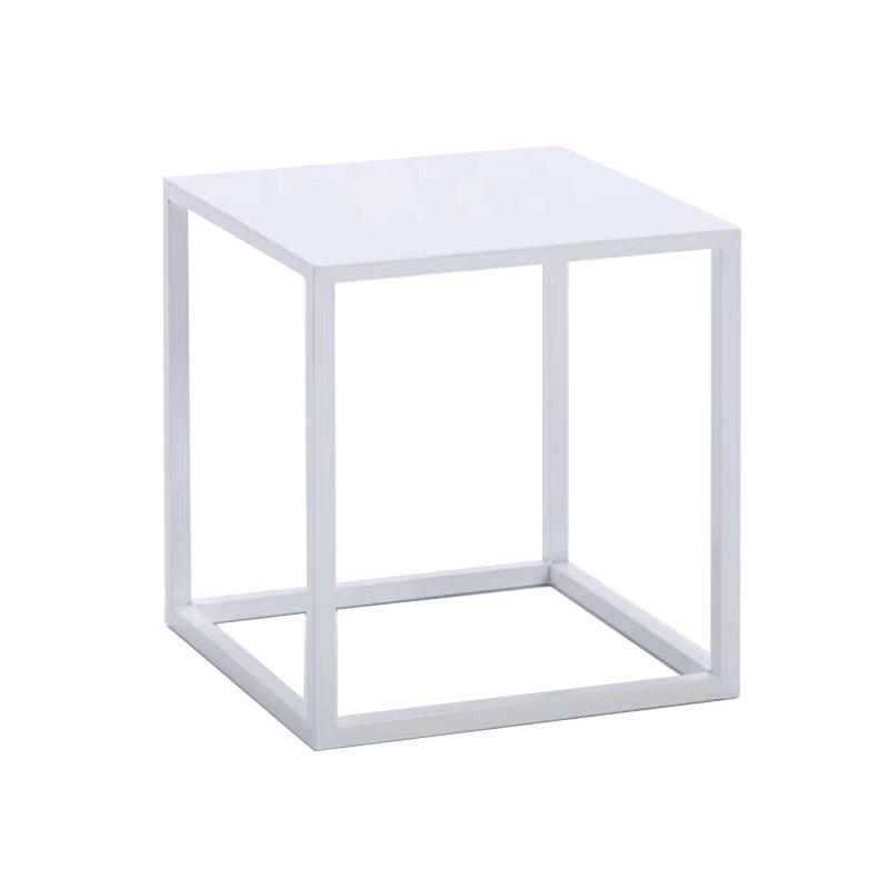 Frame 2 Nesting Coffee Table Mid-Century Metal Square Cocktail Table 16"L x 16"W x 18"H White Clearhalo 'Coffee & Accent Tables' 'Coffee Tables' 'coffee_tables' 'furn' 'furn_coffee_tables' 'Furniture' 'Living Room Furniture' 6236522