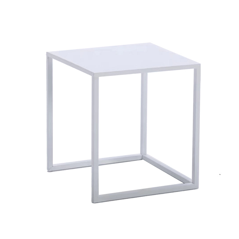 Frame 2 Nesting Coffee Table Mid-Century Metal Square Cocktail Table 18"L x 18"W x 20"H White Clearhalo 'Coffee & Accent Tables' 'Coffee Tables' 'coffee_tables' 'furn' 'furn_coffee_tables' 'Furniture' 'Living Room Furniture' 6236523