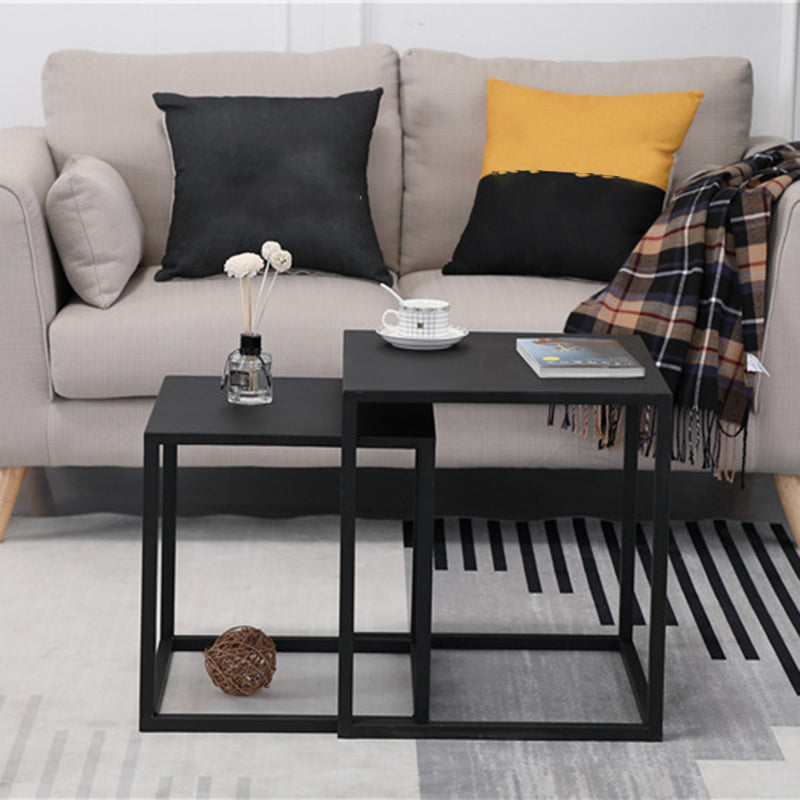 Frame 2 Nesting Coffee Table Mid-Century Metal Square Cocktail Table Clearhalo 'Coffee & Accent Tables' 'Coffee Tables' 'coffee_tables' 'furn' 'furn_coffee_tables' 'Furniture' 'Living Room Furniture' 6236536