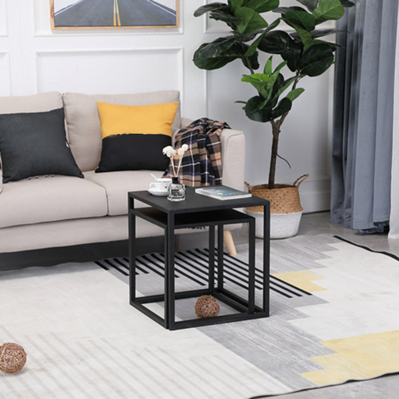 Frame 2 Nesting Coffee Table Mid-Century Metal Square Cocktail Table Clearhalo 'Coffee & Accent Tables' 'Coffee Tables' 'coffee_tables' 'furn' 'furn_coffee_tables' 'Furniture' 'Living Room Furniture' 6236537