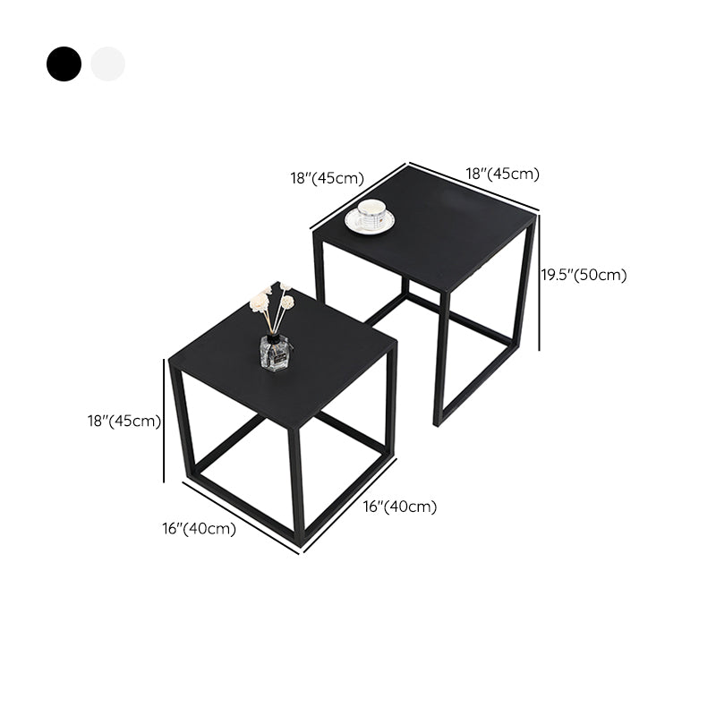 Frame 2 Nesting Coffee Table Mid-Century Metal Square Cocktail Table Clearhalo 'Coffee & Accent Tables' 'Coffee Tables' 'coffee_tables' 'furn' 'furn_coffee_tables' 'Furniture' 'Living Room Furniture' 6236543