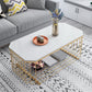 Gold Metal Frame Coffee Table Luxurious Cocktail Table with Storage White Clearhalo 'Coffee & Accent Tables' 'Coffee Tables' 'coffee_tables' 'furn' 'furn_coffee_tables' 'Furniture' 'Living Room Furniture' 6236546