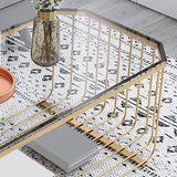 Gold Metal Frame Coffee Table Luxurious Cocktail Table with Storage
