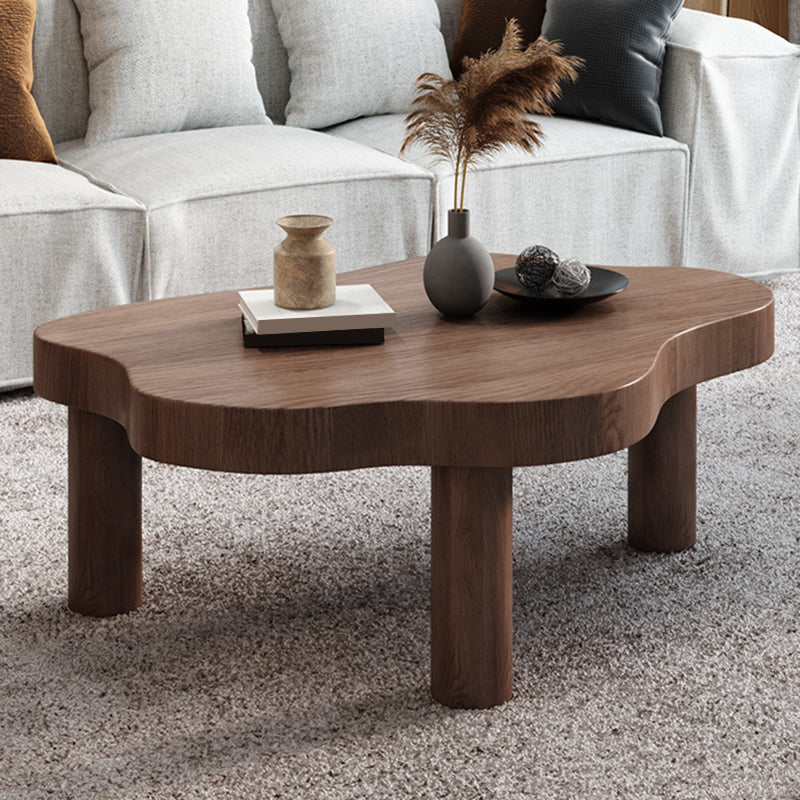 Nordic Coffee Table 3 Legs Solid Wood Geometric Single Coffee Table Walnut Clearhalo 'Coffee & Accent Tables' 'Coffee Tables' 'coffee_tables' 'furn' 'furn_coffee_tables' 'Furniture' 'Living Room Furniture' 6236558