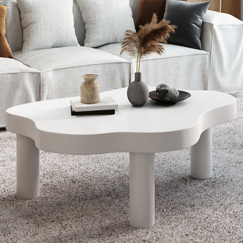 Nordic Coffee Table 3 Legs Solid Wood Geometric Single Coffee Table White Clearhalo 'Coffee & Accent Tables' 'Coffee Tables' 'coffee_tables' 'furn' 'furn_coffee_tables' 'Furniture' 'Living Room Furniture' 6236560