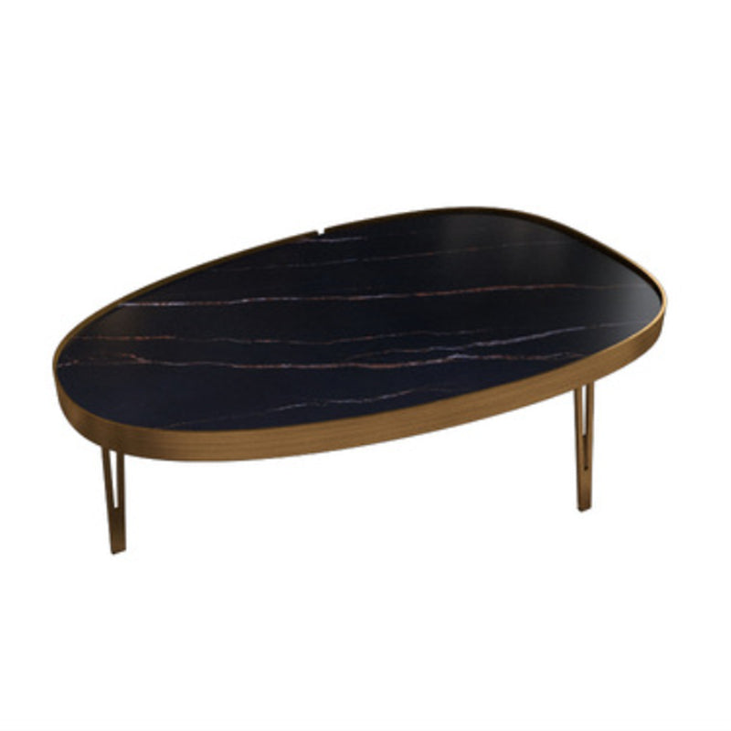 Glam Table basse ovale/carrée en fausse pierre à 3 pieds