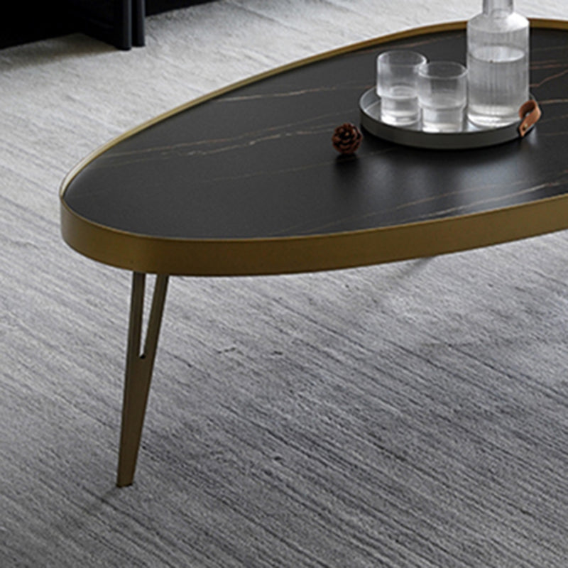 Glam Table basse ovale/carrée en fausse pierre à 3 pieds