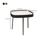 Glam Table basse ovale/carrée en fausse pierre à 3 pieds