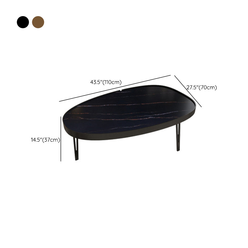 Glam Table basse ovale/carrée en fausse pierre à 3 pieds