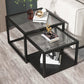 Square Nesting Coffee Table Modern Glass Top Frame Cocktail Table Clearhalo 'Coffee & Accent Tables' 'Coffee Tables' 'coffee_tables' 'furn' 'furn_coffee_tables' 'Furniture' 'Living Room Furniture' 6236673