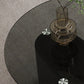 Contemporary Glass Top Round Coffee Table Abstract Cocktail Table
