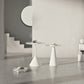 Mesa de centro con pedestal en blanco y negro, mesa de cóctel minimalista de metal