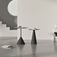 Mesa de centro con pedestal en blanco y negro, mesa de cóctel minimalista de metal