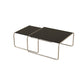 Square Steel Sled Coffee Table Modern 2 Nesting Cocktail Table 31"L x 31"W x 15"H + 28"L x 28"W x 14"H Black Clearhalo 'Coffee & Accent Tables' 'Coffee Tables' 'coffee_tables' 'furn' 'furn_coffee_tables' 'Furniture' 'Living Room Furniture' 6236741