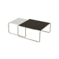 Square Steel Sled Coffee Table Modern 2 Nesting Cocktail Table 31"L x 31"W x 15"H + 28"L x 28"W x 14"H Black-White Clearhalo 'Coffee & Accent Tables' 'Coffee Tables' 'coffee_tables' 'furn' 'furn_coffee_tables' 'Furniture' 'Living Room Furniture' 6236746