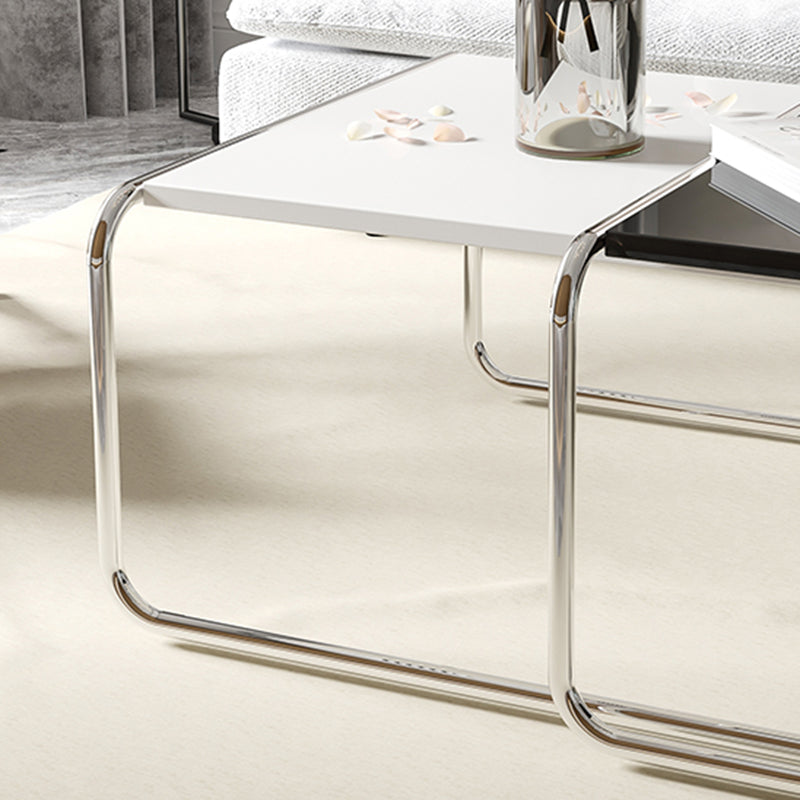 Square Steel Sled Coffee Table Modern 2 Nesting Cocktail Table Clearhalo 'Coffee & Accent Tables' 'Coffee Tables' 'coffee_tables' 'furn' 'furn_coffee_tables' 'Furniture' 'Living Room Furniture' 6236754
