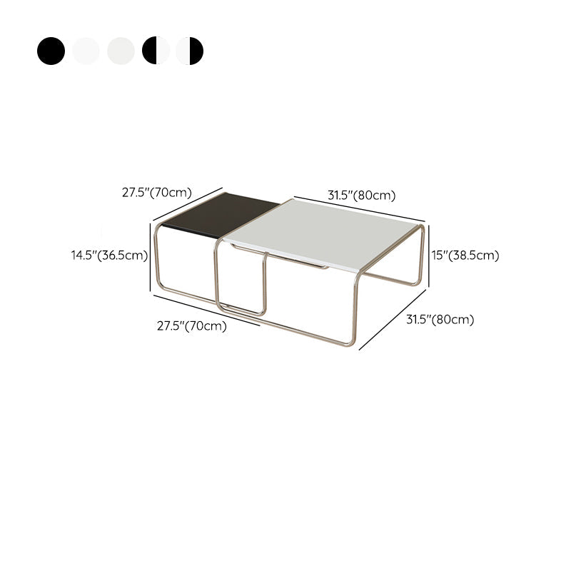 Square Steel Sled Coffee Table Modern 2 Nesting Cocktail Table Clearhalo 'Coffee & Accent Tables' 'Coffee Tables' 'coffee_tables' 'furn' 'furn_coffee_tables' 'Furniture' 'Living Room Furniture' 6236766