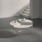 Table basse à cadre en métal Table de cocktail ronde moderne du milieu du siècle