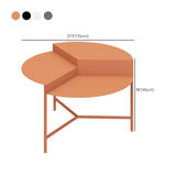 Metal Frame Coffee Table Mid-century Modern Round Cocktail Table