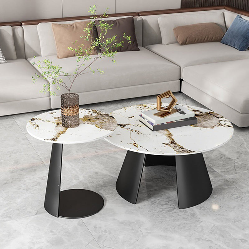 Glam Table basse ronde sur pied / 3 pieds en ardoise