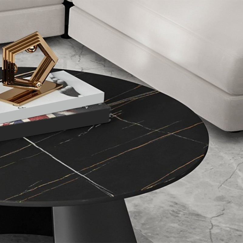 Glam Table basse ronde sur pied / 3 pieds en ardoise