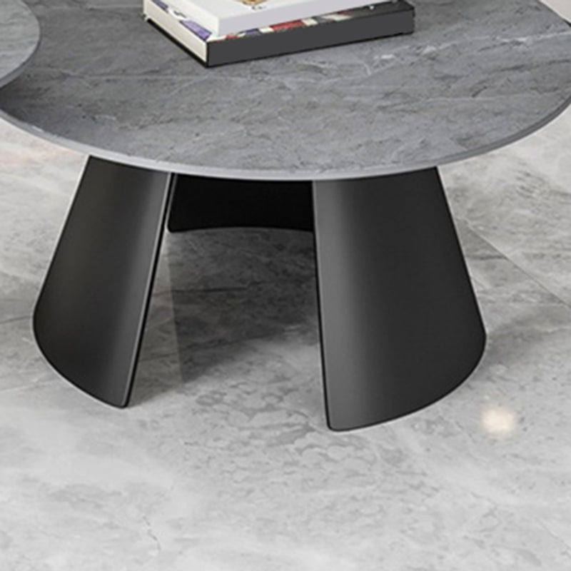 Glam Table basse ronde sur pied / 3 pieds en ardoise
