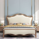 Solid Color Panel Bed Panel Victorian Bed Frame With Custom Gold Legs