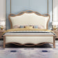 Solid Color Panel Bed Panel Victorian Bed Frame With Custom Gold Legs