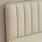 Glam Beige Bed Frame Upholstered Headboard Standard Bed Rectangular