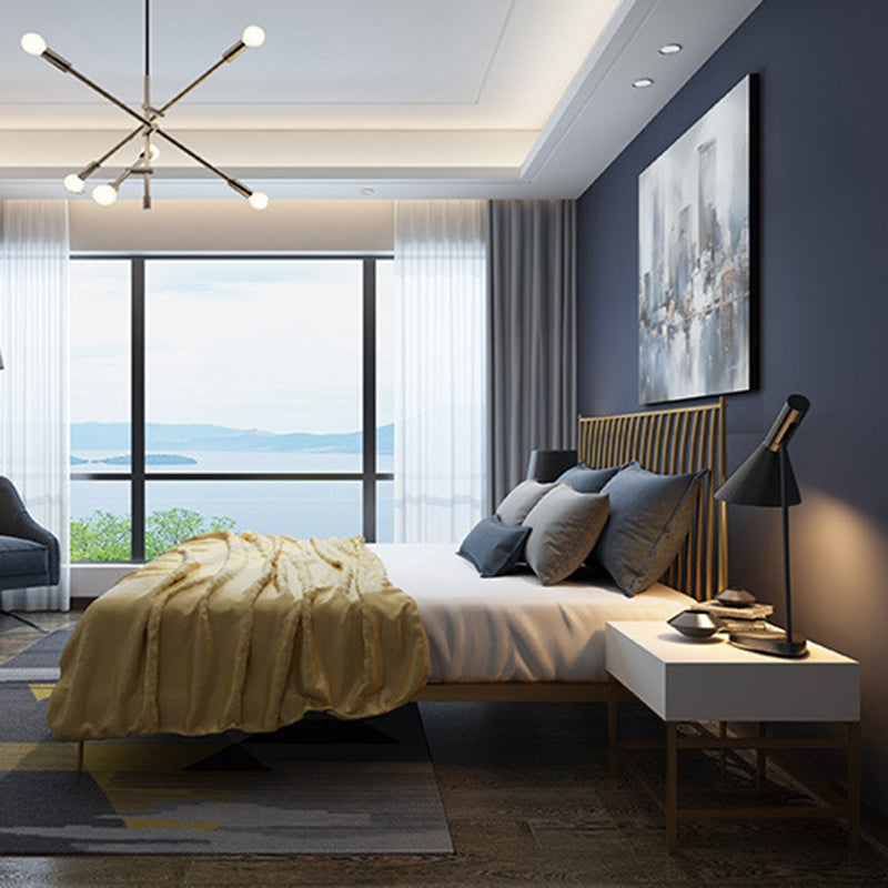 カスタムレッグ付きの金属ヘッドボード標準ベッドオープンフレームベッド