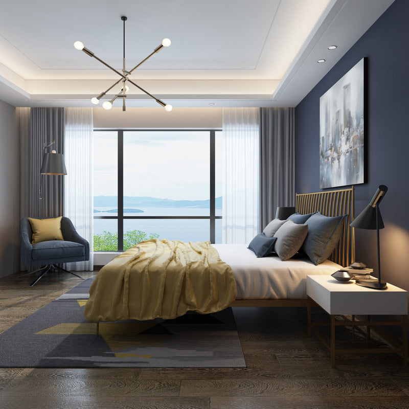 カスタムレッグ付きの金属ヘッドボード標準ベッドオープンフレームベッド