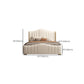Glam Beige Standard Bed Camel Back Pine Wood and Metal Panel Bed Clearhalo 'Bedroom Furniture' 'Beds' 'furn' 'furn_beds' 'Furniture' 6237108
