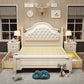 Solid Wood and Headboard Standard Bed Arched Bed with Custom Gold Legs