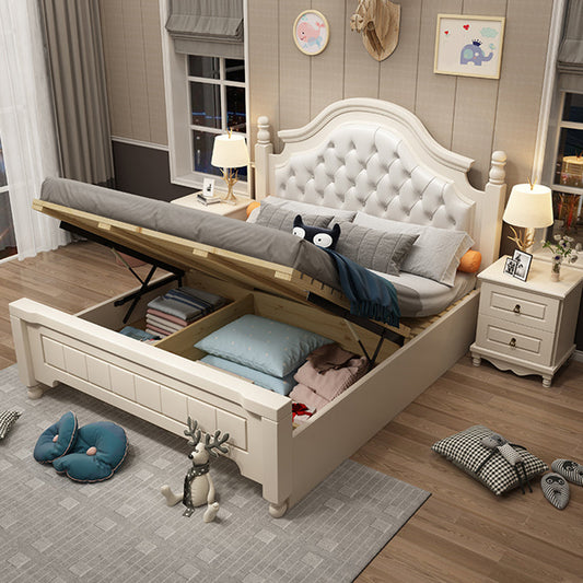 Massives Holz und Kopfteil Standard Bettbett mit kundenspezifischen goldenen Beinen