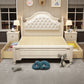 Solid Wood and Headboard Standard Bed Arched Bed with Custom Gold Legs