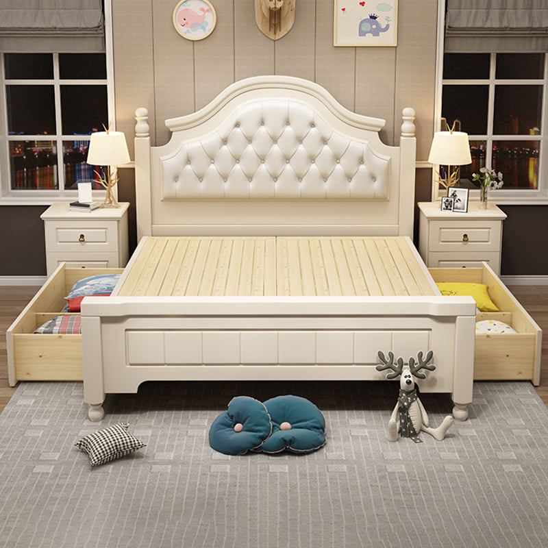 Solid Wood and Headboard Standard Bed Arched Bed with Custom Gold Legs