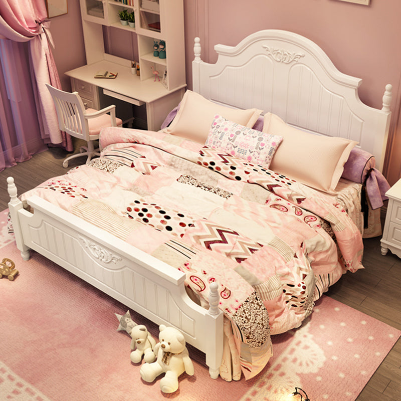 Affiche de campagne française Crème Crème en bois massif Four Affiche Lit avec tête de lit