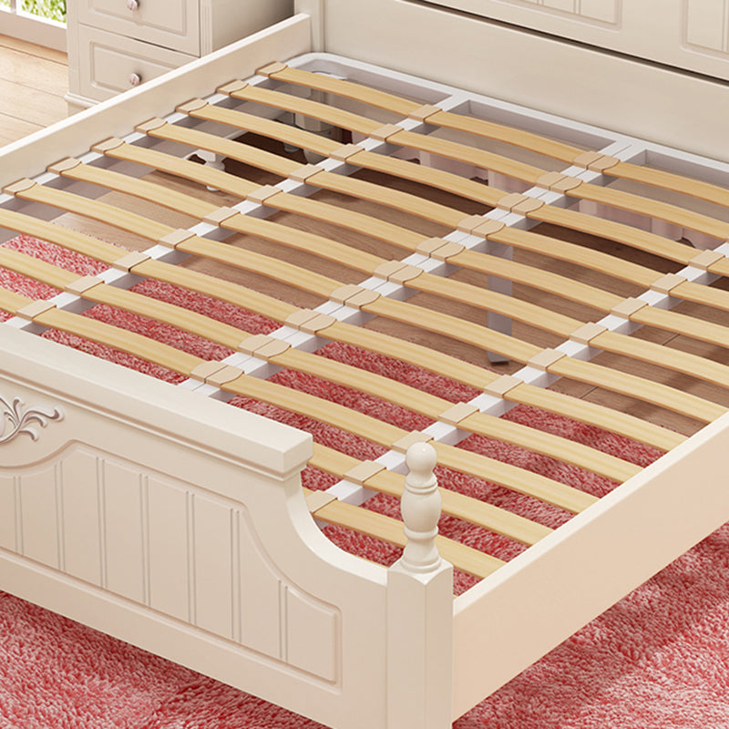 Affiche de campagne française Crème Crème en bois massif Four Affiche Lit avec tête de lit