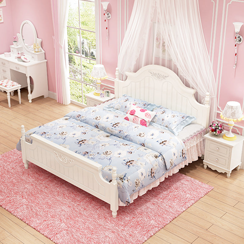 Affiche de campagne française Crème Crème en bois massif Four Affiche Lit avec tête de lit