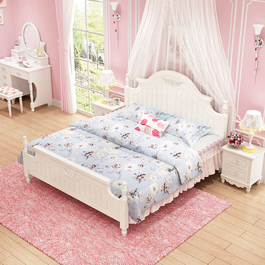 Französisch Country Posterbett Creme Massivholz vier Posterbett mit Kopfteil