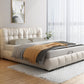 Wood and Upholstered Headboard Platform Bed Rectangular Panel Bed
