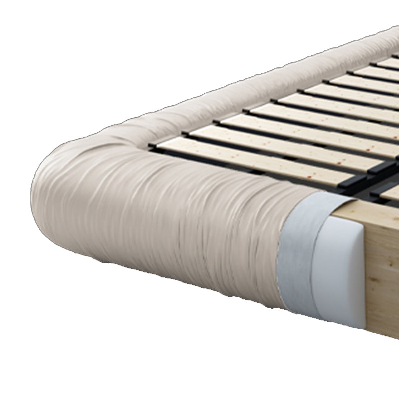 Wood and Upholstered Headboard Platform Bed Rectangular Panel Bed