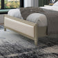 Stepped Glam Bed Frame Beech Standard Bed with Nail Head Trim Clearhalo 'Bedroom Furniture' 'Beds' 'furn' 'furn_beds' 'Furniture' 6237183