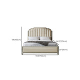 Stepped Glam Bed Frame Beech Standard Bed with Nail Head Trim Clearhalo 'Bedroom Furniture' 'Beds' 'furn' 'furn_beds' 'Furniture' 6237186