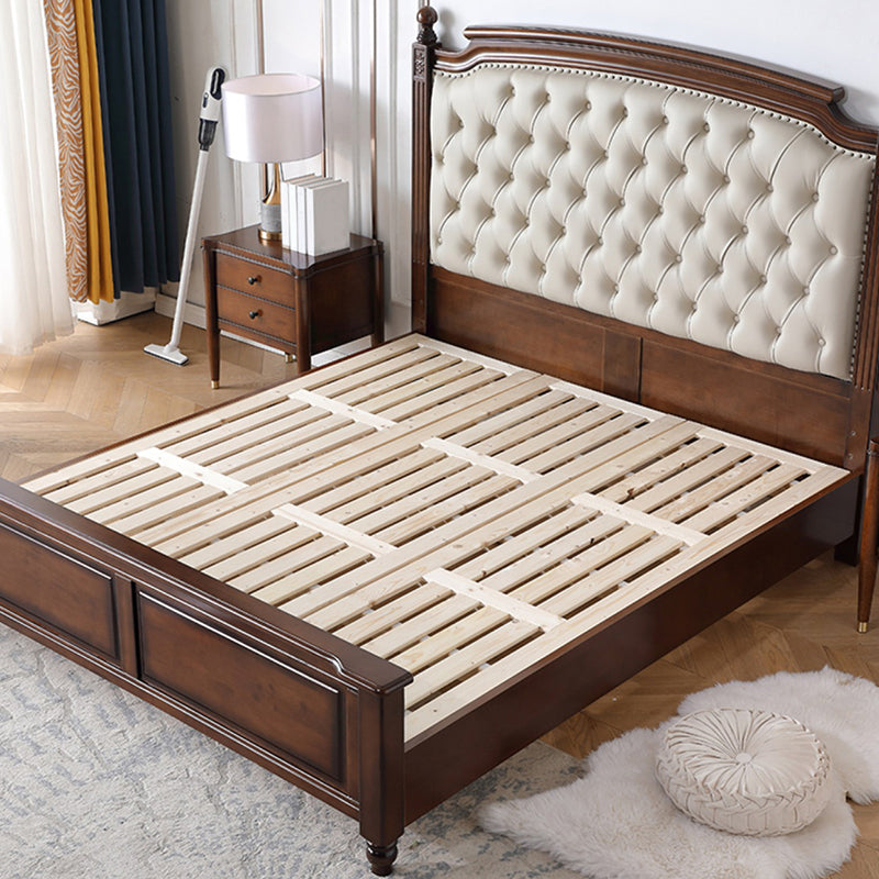 Mid-Century Modern Standard Bed Solid Wood Bed Pine Wood Nail Head Clearhalo 'Bedroom Furniture' 'Beds' 'furn' 'furn_beds' 'Furniture' 6237229