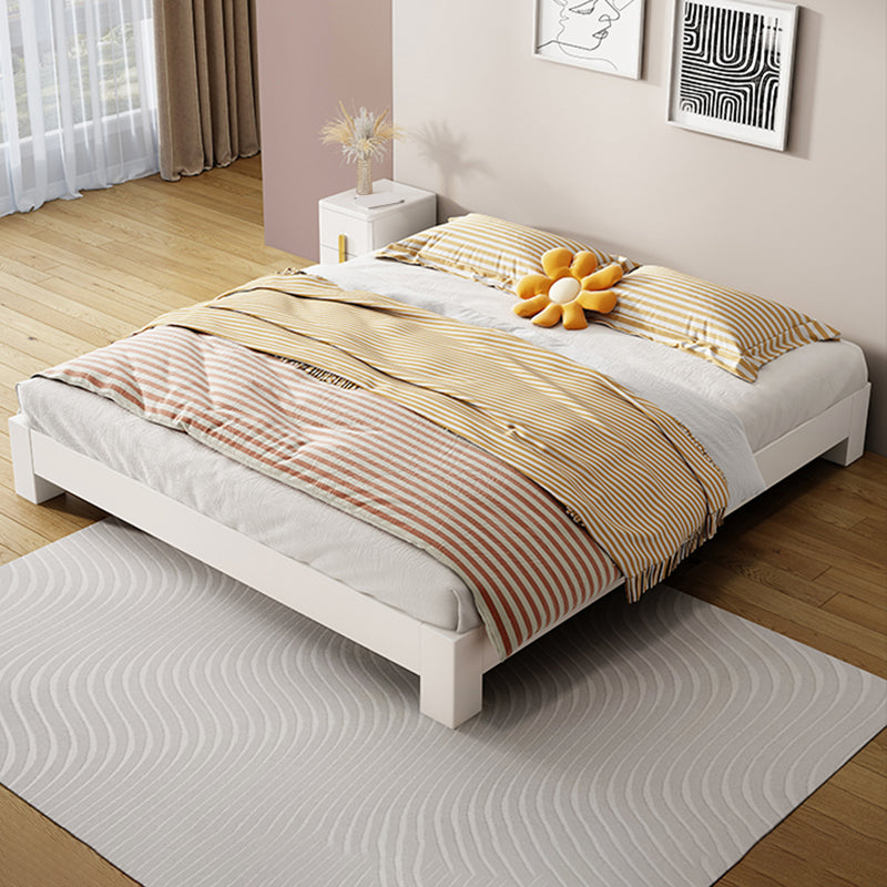 Scandinavian 9.84 " Tall Solid Color Wooden Platform Bed Frame Clearhalo 'Bedroom Furniture' 'Beds' 'furn' 'furn_beds' 'Furniture' 6237261