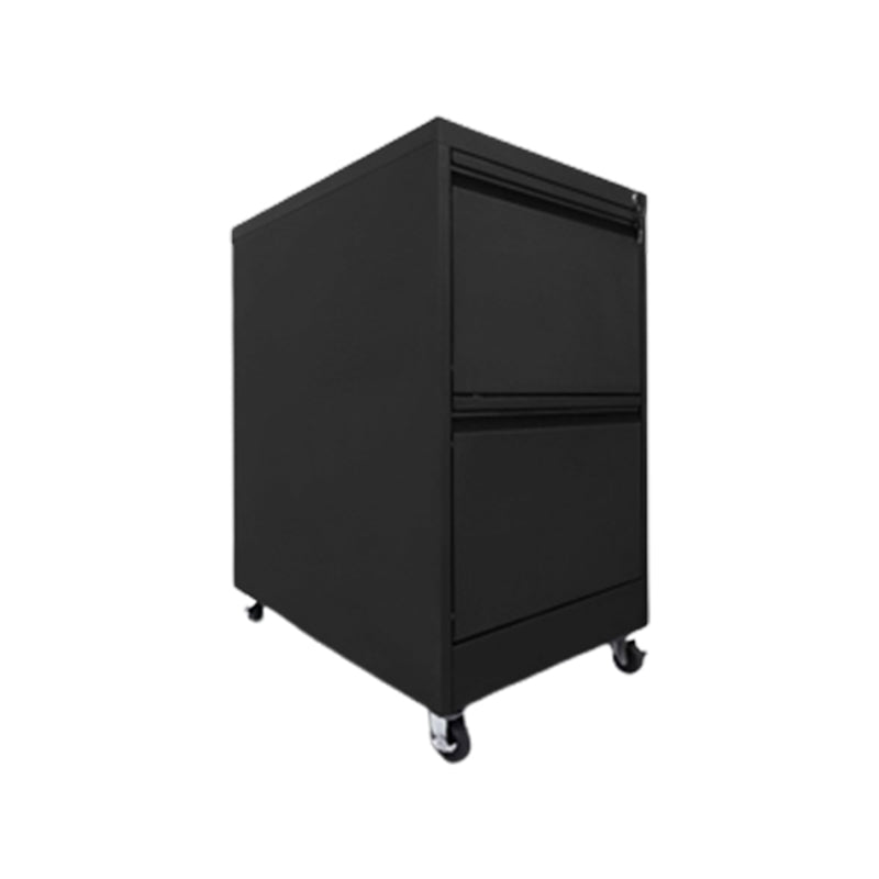 Steel Filing Cabinet Contemporary File Cabinet with Lock and Storage Black Casters Included 2 Clearhalo 'Filing Cabinets' 'filling_cabinets' 'furn' 'furn_filling_cabinets' 'Furniture' 'Office Furniture' 6238308