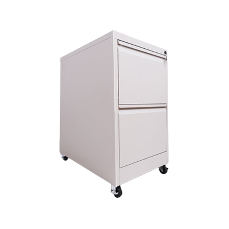 Steel Filing Cabinet Contemporary File Cabinet with Lock and Storage Silver Casters Included 2 Clearhalo 'Filing Cabinets' 'filling_cabinets' 'furn' 'furn_filling_cabinets' 'Furniture' 'Office Furniture' 6238309